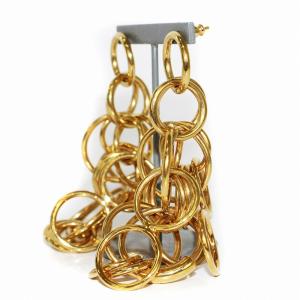 Chloe REESE ピアス フープ サークルチェーン ゴールドカラー /BB OH