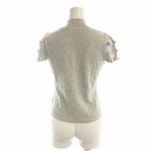 M'S GRACY ニット カットソー 半袖 ハイネック フリル 38 ライトグレー TZ-528305 /EE