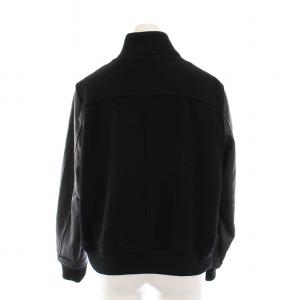 23区 スタジャン ジャケット ブルゾン ラムレザー切替 アウター 大きいサイズ 44 黒 /YM