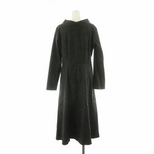 agnes b. タグ付き ワンピース ロング 長袖 Vネック 絹 シルク混 38 グレー ZE78TU53 /NQ