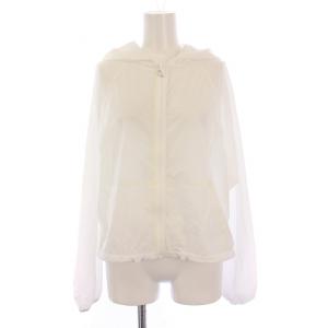 パーカー ジャケット ジップアップ 素材切替 ナイロン 6 白 /BM