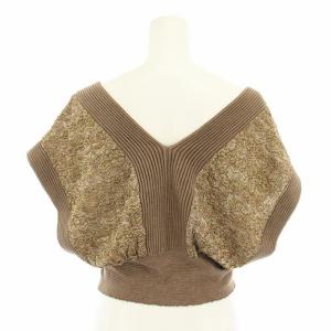 TODAYFUL 21SS レースニットビスチェ Lace Knit Bustier ベスト 前開き ラメ F 茶 ブラウン