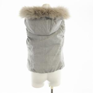 ANAYI ダウンベスト フード フォックスファー リバーシブル 38 グレー 101627-17-030-15-380
