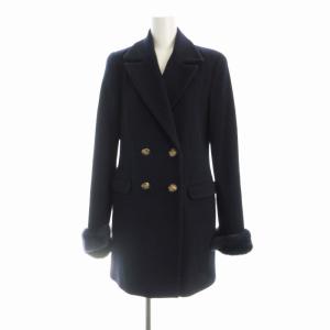 Pコート ピーコート ミドル ファー 紺 ネイビー /RO