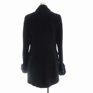 BLUGIRL BLUMARINE Pコート ピーコート ミドル ファー 紺 ネイビー /RO