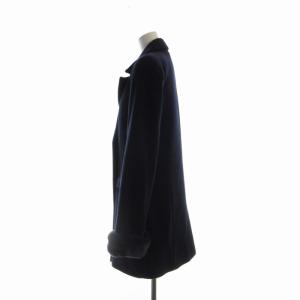 BLUGIRL BLUMARINE Pコート ピーコート ミドル ファー 紺 ネイビー /RO