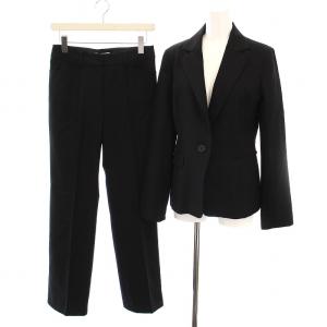 スーツ セットアップ 上下 ストライプ テーラードジャケット パンツ ウール L M 黒 /YM