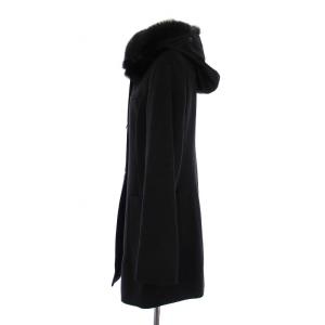 Max Mara STUDIO フードコート ファー 40 ブラック