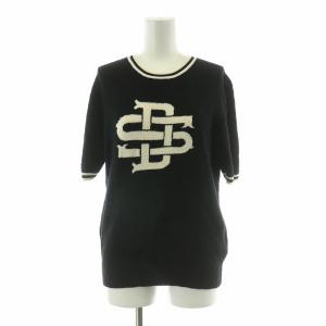 半袖ロゴニット カットソー プルオーバー 38 ブラック /NQ