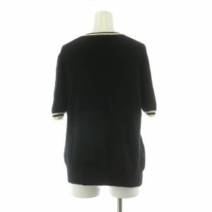 DOUBLE STANDARD CLOTHING 半袖ロゴニット カットソー プルオーバー 38 ブラック /NQ