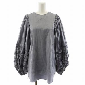 サークルフリルスリーブブラウス シャツ 長袖 F 青 ブルー YR21-23007SP /AN40