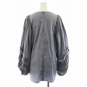 yori サークルフリルスリーブブラウス シャツ 長袖 F 青 ブルー YR21-23007SP /AN40