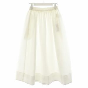 フクレジャガードスカート フレアスカート ロング丈 38 白 ホワイト YR2223-087SM /AN43