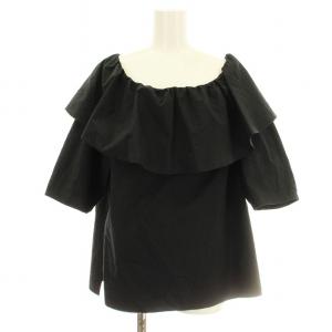 23AW ラッフルブラウス A0331FB435 半袖 シャツ フリル F 黒 ブラック /G