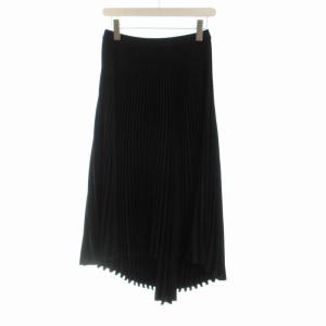 NEW POLY PLEAT DOROTHEA M プリーツスカート マキシ ロング F 黒 ブラック