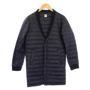 ダウンジャケット アウター ミドル丈 Vネック ナイロン ウール XS 紺 ネイビー /BB