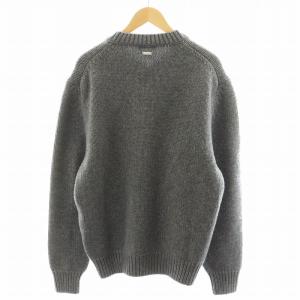 Salvatore Ferragamo ニット セーター 長袖 ロゴ ウール カシミヤ混 XL グレー 122656