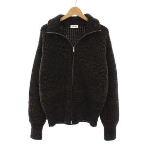 ジャケット ニットブルゾン XL ブラウン ブラック 122214