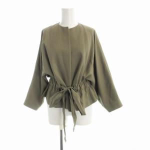 ノーカラージャケット ベルト アウター 2 カーキ JKCWYM0404 /RO