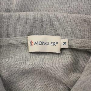 MONCLER ポロシャツ 半袖 レギュラーカラー ロゴ 刺繍 ワンポイント 鹿の子 S グレー /BB