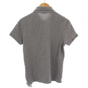 MONCLER POLO ポロシャツ 半袖 レギュラーカラー ビッグワッペン ワンポイント 鹿の子 S グレー F10918A70400