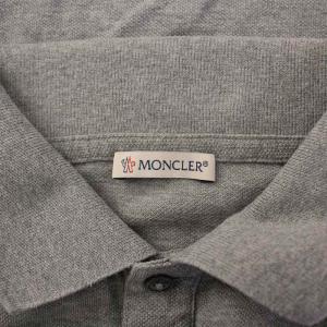 MONCLER POLO ポロシャツ 半袖 レギュラーカラー ビッグワッペン ワンポイント 鹿の子 S グレー F10918A70400