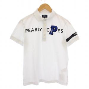 ゴルフウェア ポロシャツ 半袖 レギュラーカラー ロゴ 刺繍 プリント 鹿の子 4 白 ホワイト /BB