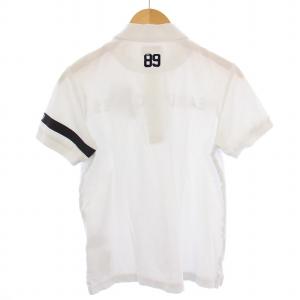 PEARLY GATES ゴルフウェア ポロシャツ 半袖 レギュラーカラー ロゴ 刺繍 プリント 鹿の子 4 白 ホワイト /BB