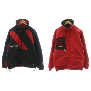 中綿ジャケット リバーシブル アウター ジップアップ ヴィンテージ M ブラック レッド SPORT F7