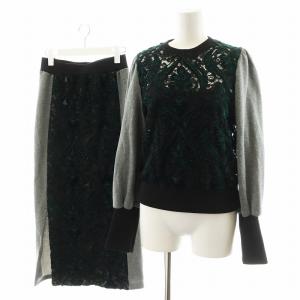 22AW LACE DOCKING SWEAT TOP＆SKIRT