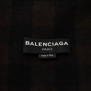 BALENCIAGA 17SS フランネルシャツ チェック柄 ウール 42 ブラウン 459599