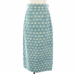 SZ Blockprints タイトスカート ロング 総柄 XS 水色 3110500205 /TK
