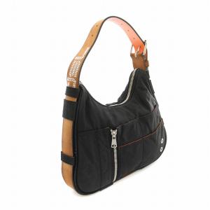 DIESEL ワンショルダーバッグ ハンドバッグ ナイロン レザー 黒 ブラック 茶 ブラウン /YT D
