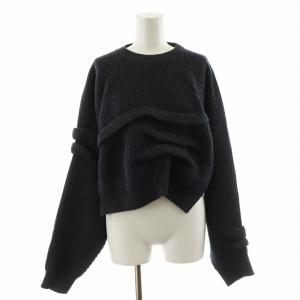 23AW TUCK SHORT KNIT PULLOVER ニット セーター 長袖 ウール 38 ダークグレー