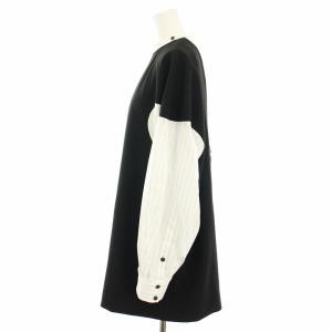 ENFOLD 22AW ダブルクロスコンビプルオーバーシャツ COMBI PULLOVER カットソー 長袖 ストライプ柄