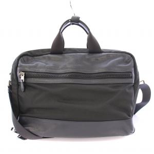 2WAY ビジネスバッグ ブリーフケース 書類かばん ハンドバッグ ショルダーバッグ ナイロン ロゴ 黒