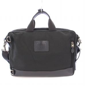 COACH 2WAY ビジネスバッグ ブリーフケース 書類かばん ハンドバッグ ショルダーバッグ ナイロン ロゴ 黒