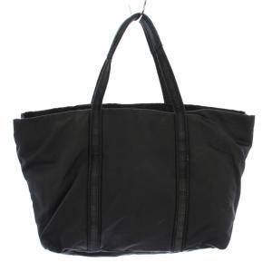 PRADA トートバッグ ハンドバッグ ロゴ刺繍 ナイロン 黒 /TK OF