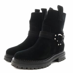 Sergio Rossi ショートブーツ スエード 37 黒 ブラック 86040 /AN2