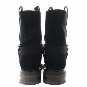 Sergio Rossi ショートブーツ スエード 37 黒 ブラック 86040 /AN2