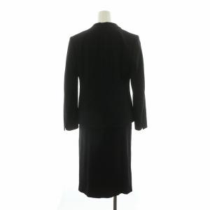 自由区 セットアップ WASHABLEPONTE カラーレスジャケット シフトワンピース 32 34 ブラック