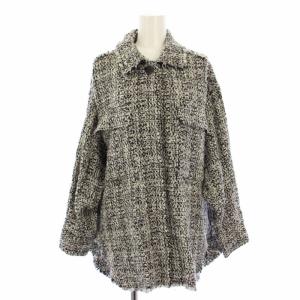 Spick&Span セットアップ 上下 ロービングウールツイードブルゾン スカート ミニ 36 白 黒 /TK