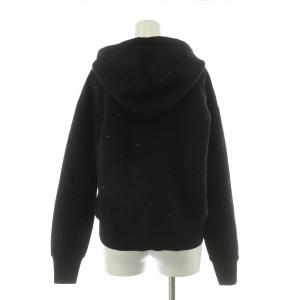 DOUBLE STANDARD CLOTHING プルオーバーパーカー ラインストーン 長袖 36 ブラック 0208-300-203 /NQ