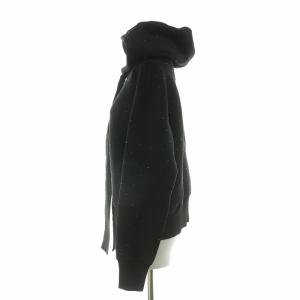 DOUBLE STANDARD CLOTHING プルオーバーパーカー ラインストーン 長袖 36 ブラック 0208-300-203 /NQ
