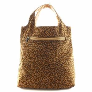 BOTTEGA VENETA ハンドバッグ ヒョウ柄 レオパード ナイロン 茶 ブラウン /AN4 OH