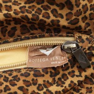 BOTTEGA VENETA ハンドバッグ ヒョウ柄 レオパード ナイロン 茶 ブラウン /AN4 OH
