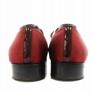 GUCCI ホースビット ローファー スクエアトゥ サテン 6B 赤 レッド 0399 /AN7