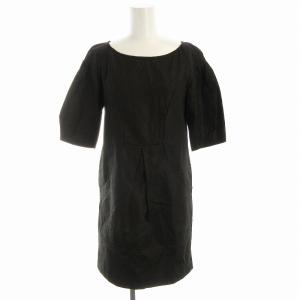 ワンピース ひざ丈 半袖 38 黒 ブラック NWS901606 /EE