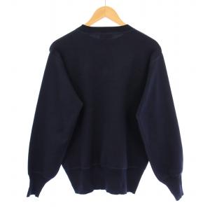 HYKE スウェット トレーナー 長袖 クルーネック ストレッチ 無地 シルク混 3 紺 ネイビー /BB