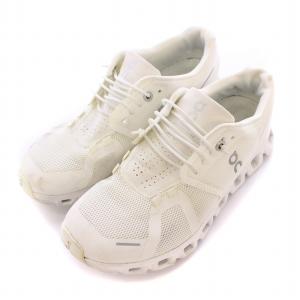 ON Cloud5 クラウド5 ランニングシューズ ジョギング ローカット 厚底 ロゴ US7 24cm 白